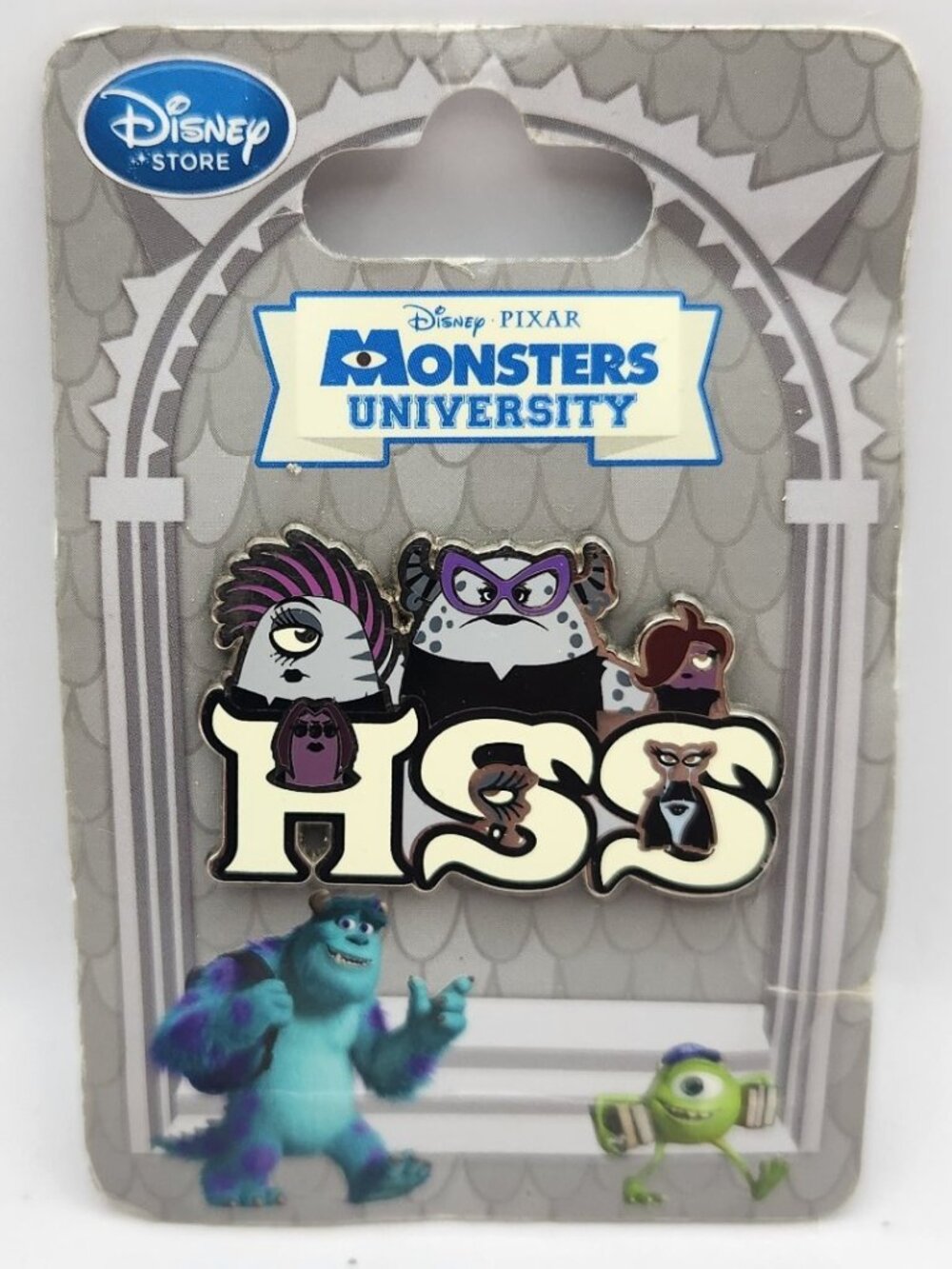Disney Pin Pixar Monsters University HSS Enamel Lapel Hat 2" x 1" Pin on Card